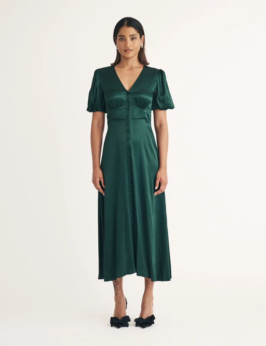 Green Bridesmaid Tyra Midi Dress sold by Nobody's Child