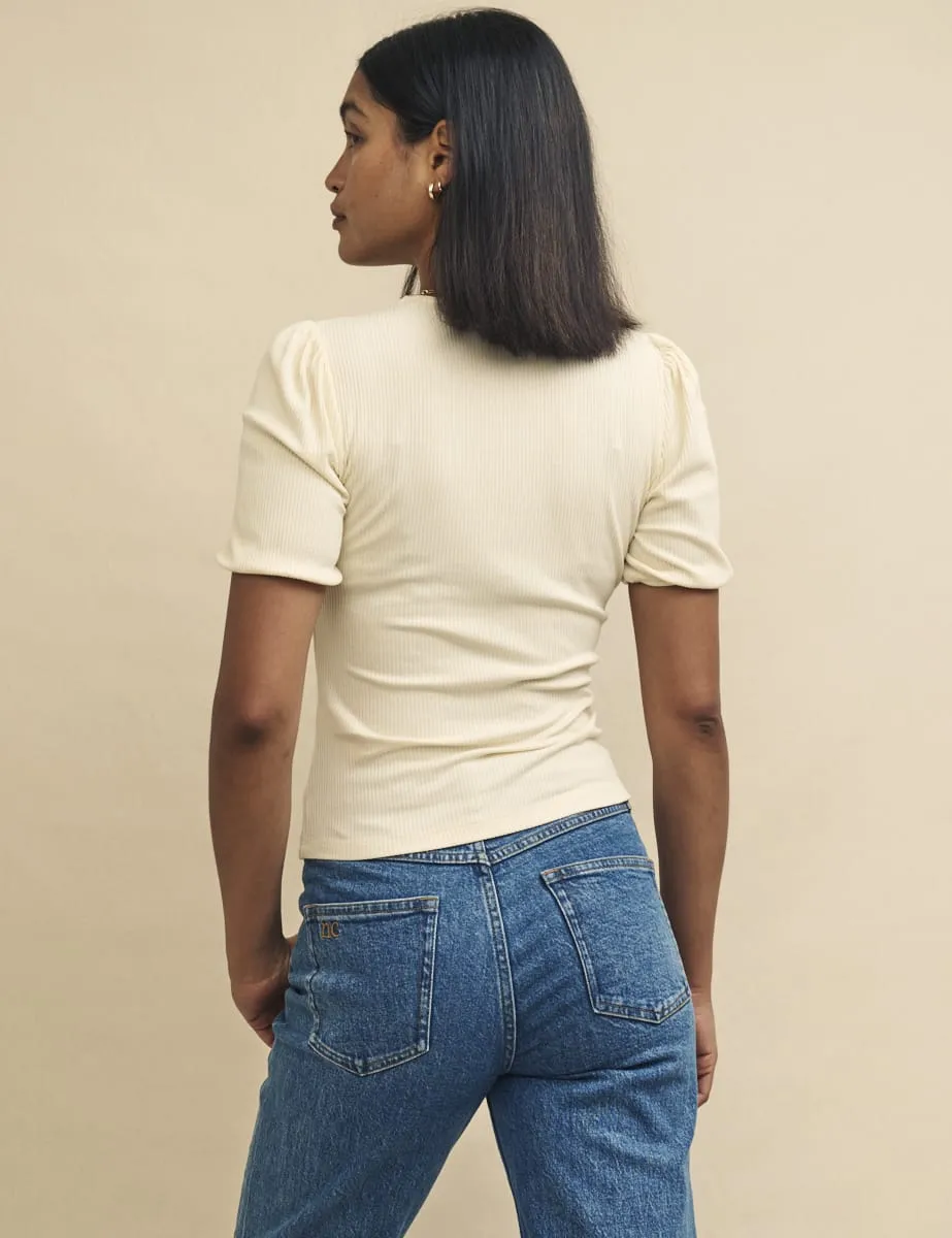 Cream Puff Sleeve Jersey Top sold by Nobody's Child product image thumbnail 4