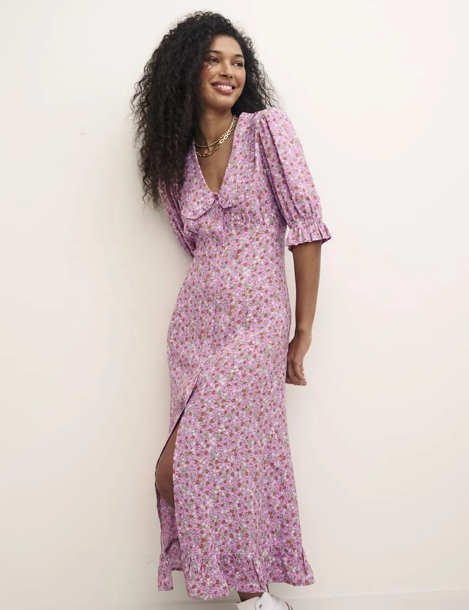 Petite Lilac Heart Print Annalise Midi Dress sold by Nobody's Child product image thumbnail 2