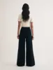 Khaki Twill Pleated Wide Leg Ava Trousers sold by Nobody's Child