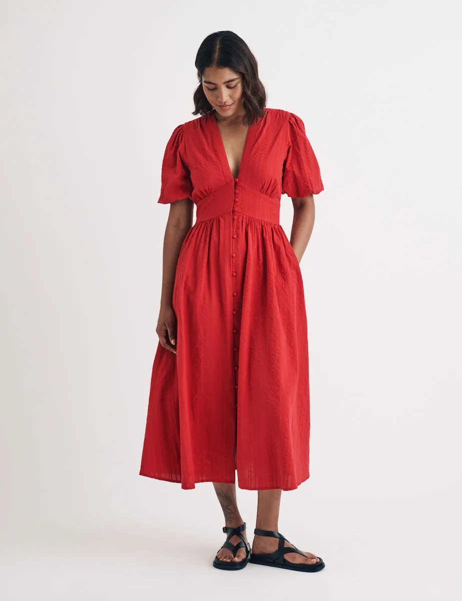Red Starlight Midi Dress sold by Nobody's Child