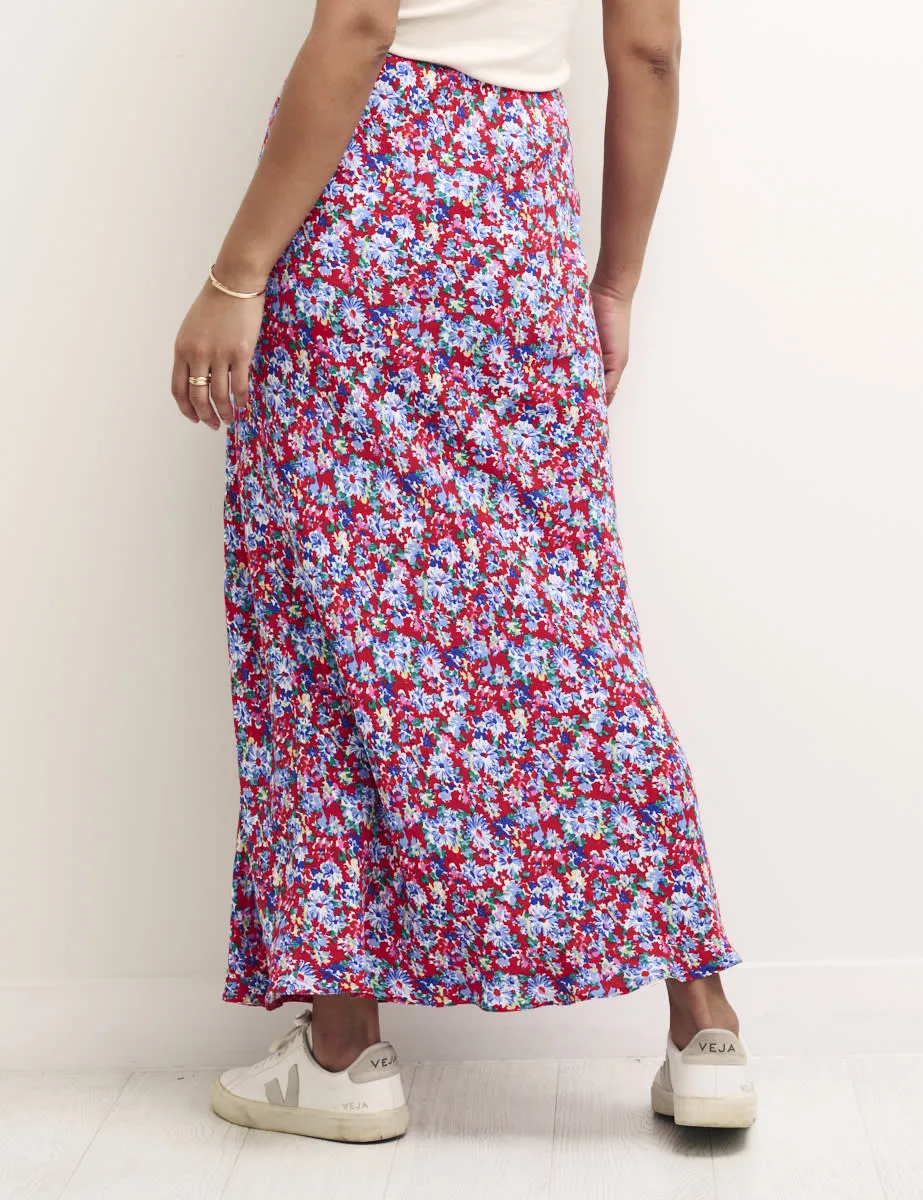 Red Floral Mila Midi Skirt sold by Nobody's Child product image thumbnail 3