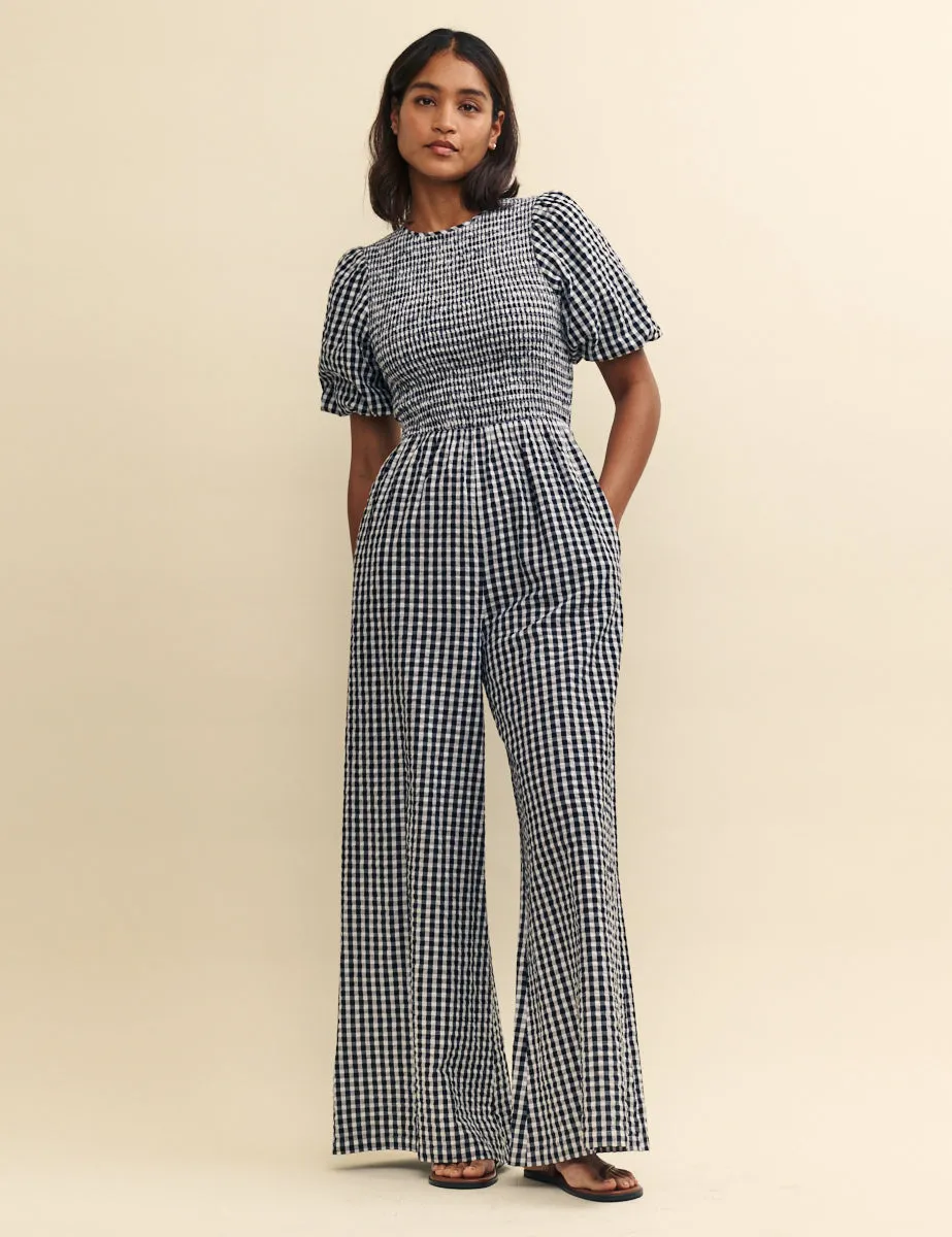 Black Gingham Nicolette Jumpsuit sold by Nobody's Child