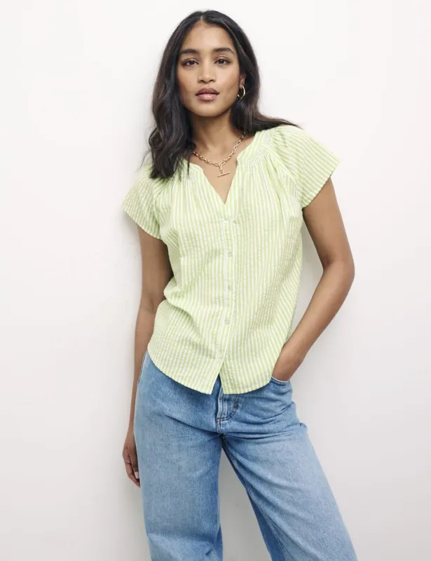 Green Stripe Susan Top sold by Nobody's Child