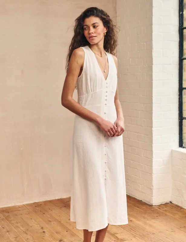 Petite White Button Down Sandra Midi Dress made by Nobody's Child