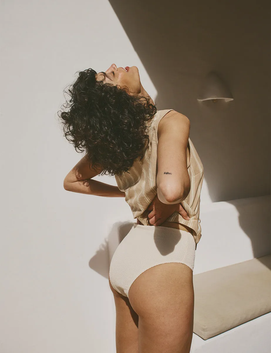 Cream High Waisted Bikini Bottoms sold by Nobody's Child product image thumbnail 4