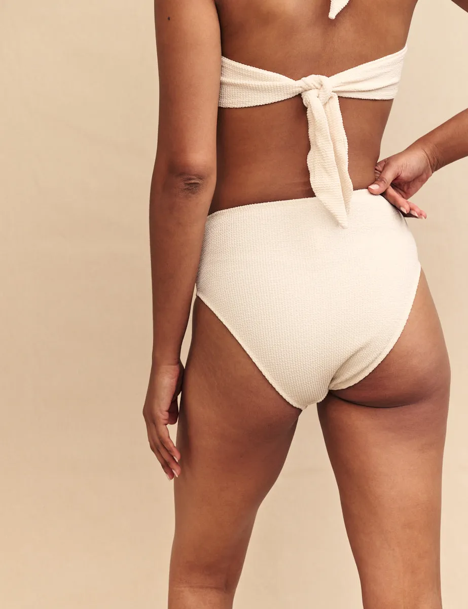Cream High Waisted Bikini Bottoms sold by Nobody's Child product image thumbnail 3