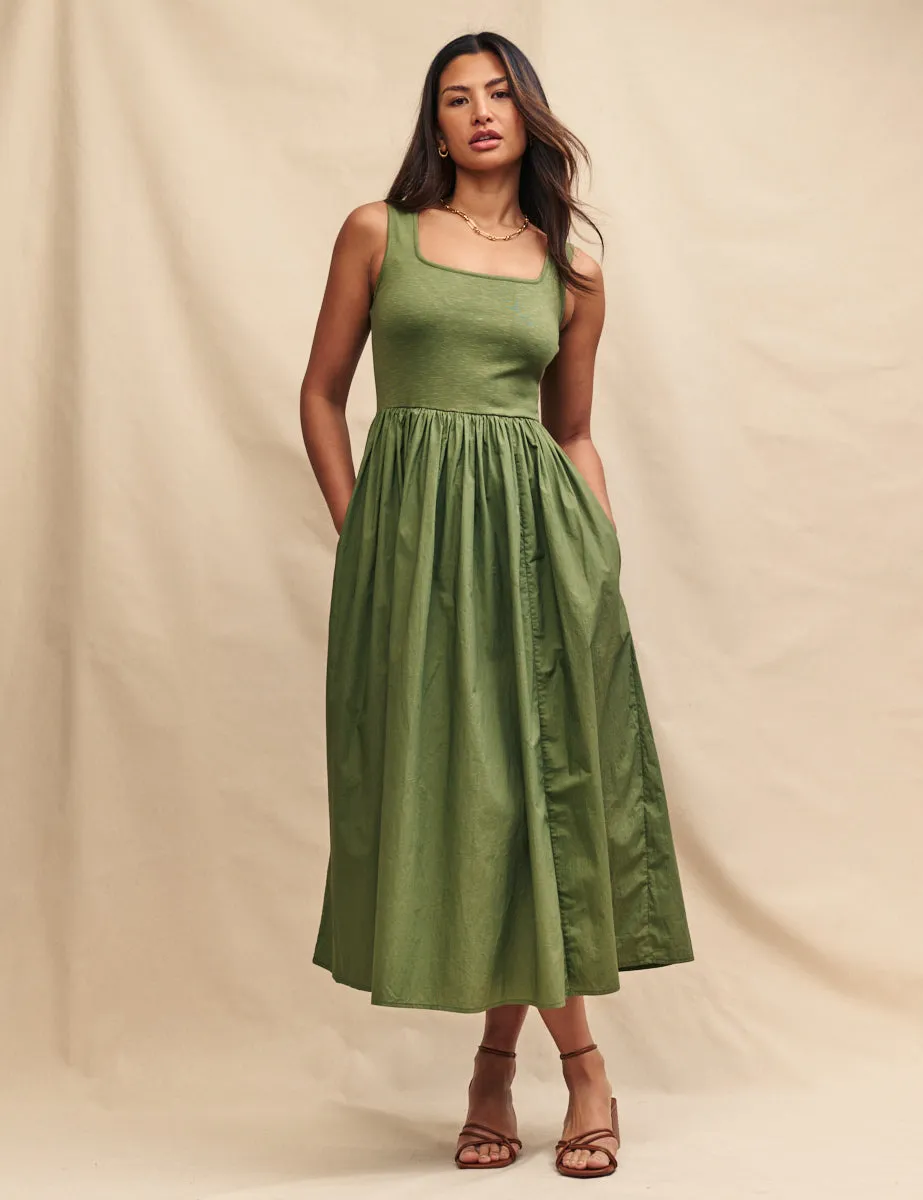 Green Colorado Skater Midi Dress sold by Nobody's Child