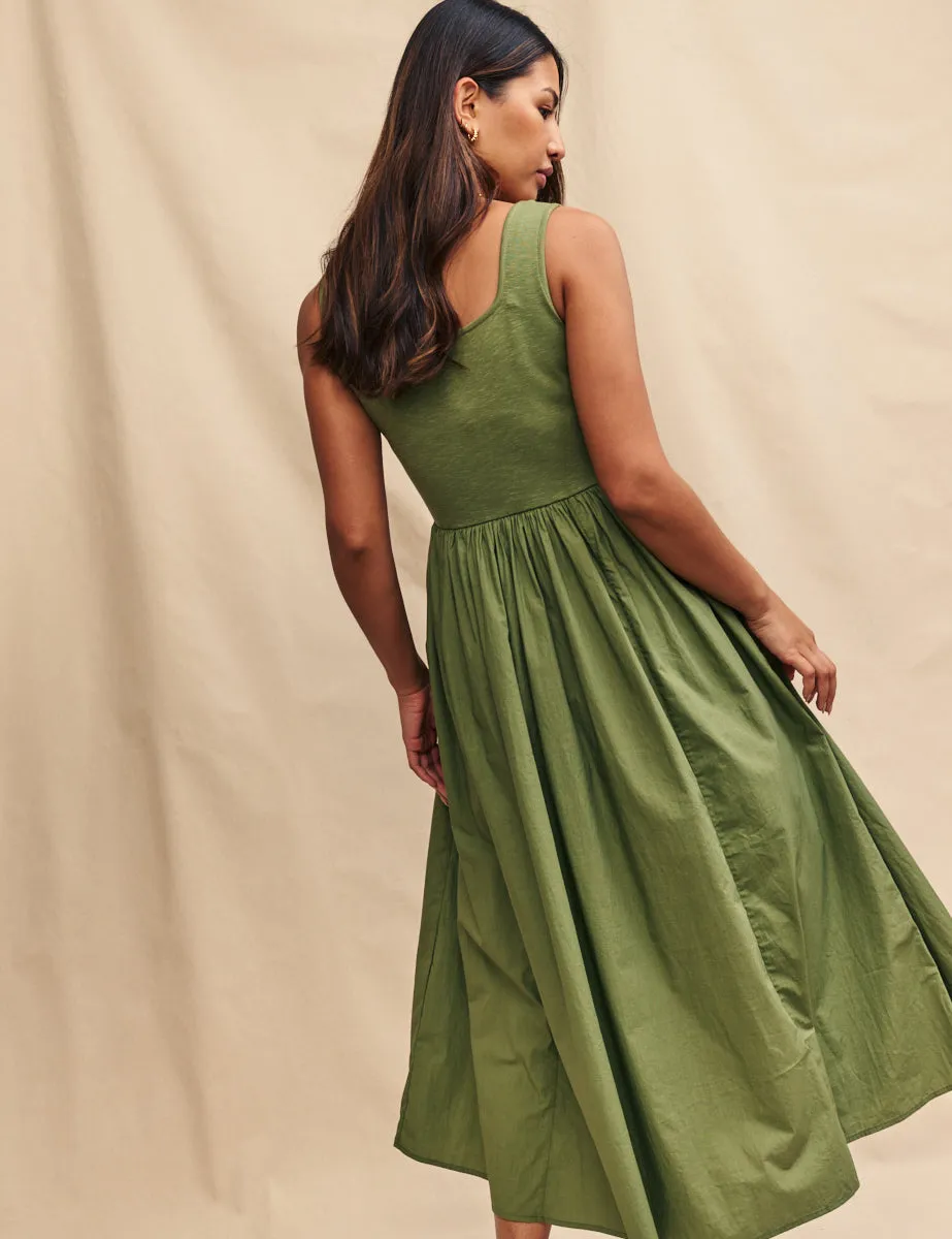 Green Colorado Skater Midi Dress sold by Nobody's Child product image thumbnail 4