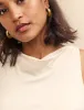 Cream Jersey Slash Neck Top sold by Nobody's Child