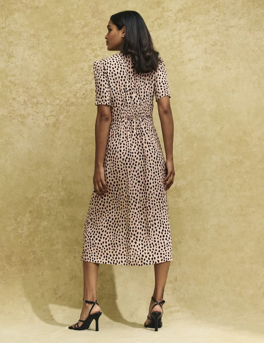 Pale Pink Smudge Alexa Midi Tea Dress sold by Nobody's Child product image thumbnail 4