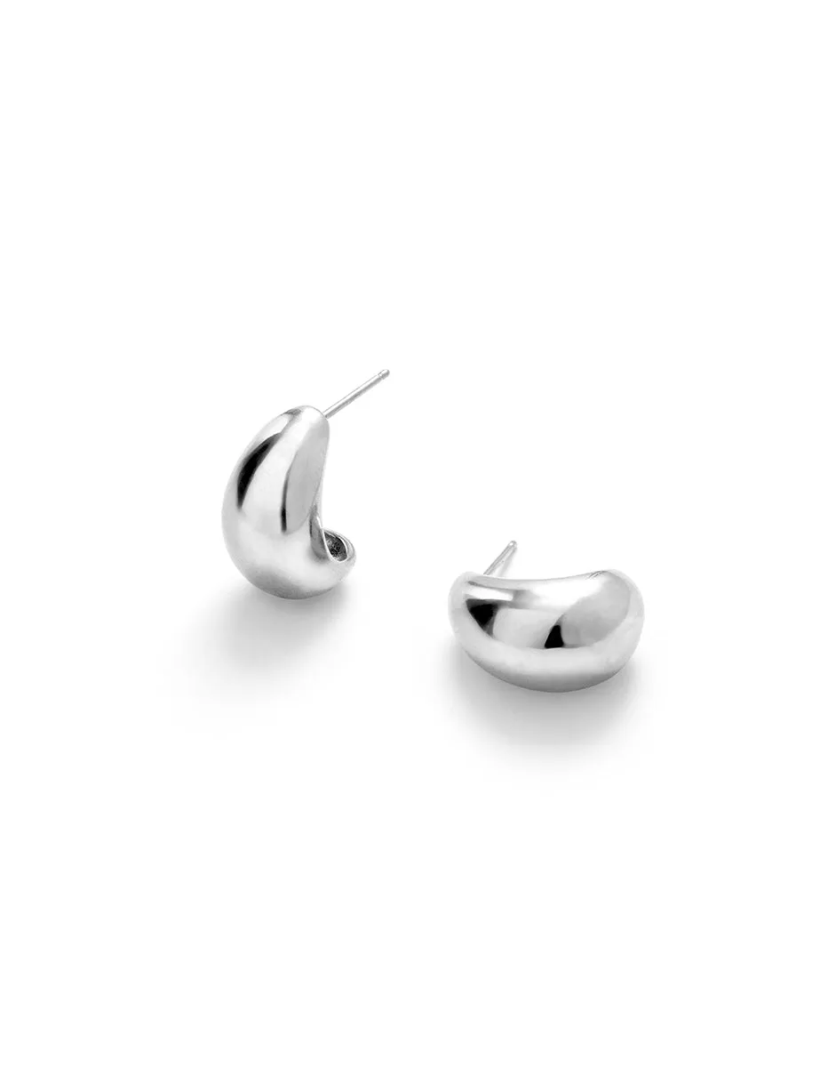 Silver Chunky Half Hoop Earrings sold by Nobody's Child product image thumbnail 2