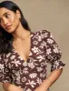 Brown Botanical Print Delilah Midi Tea Dress sold by Nobody's Child