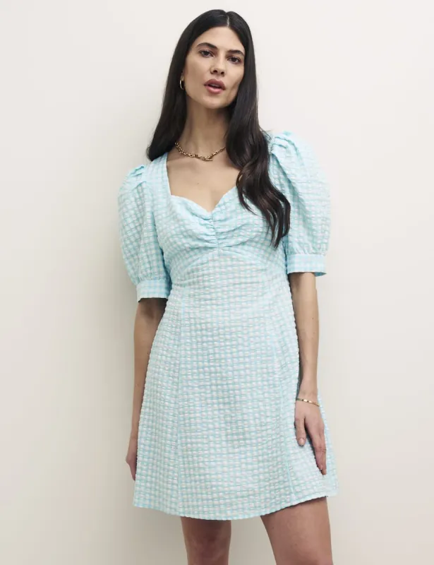 Blue Check Sweetheart Penny Mini Dress sold by Nobody's Child