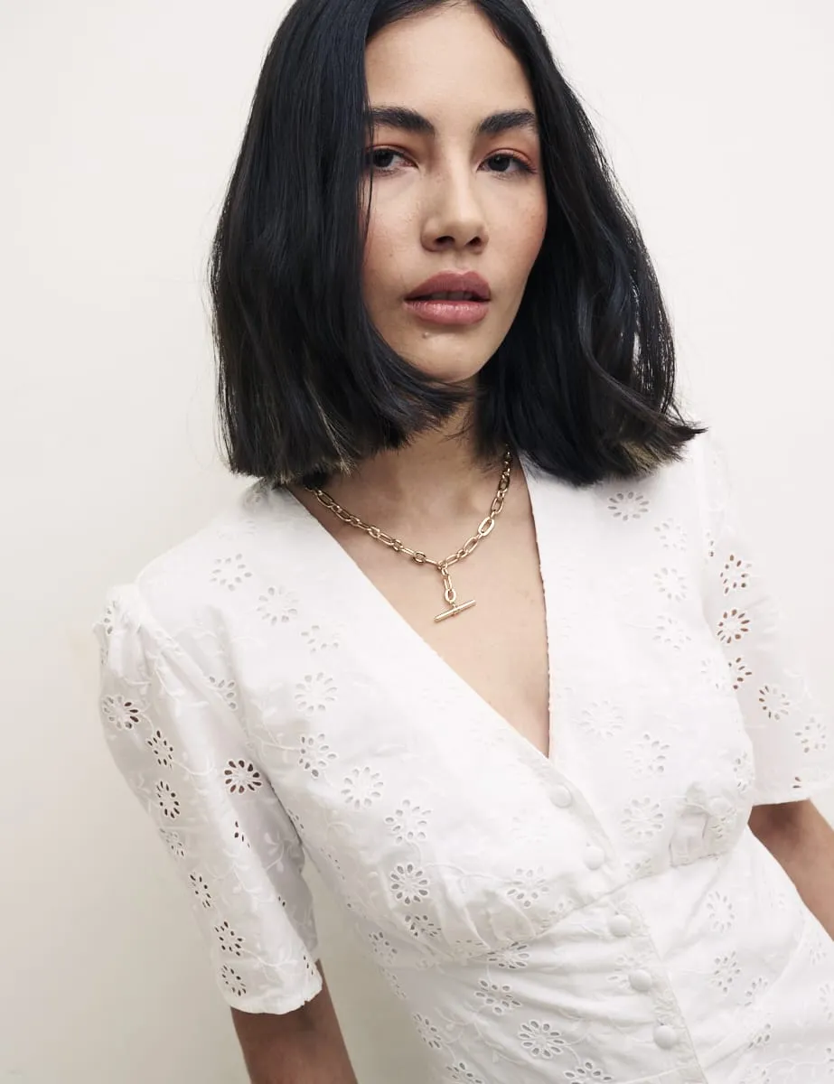 White Alexa Broderie Midi Dress sold by Nobody's Child product image thumbnail 3