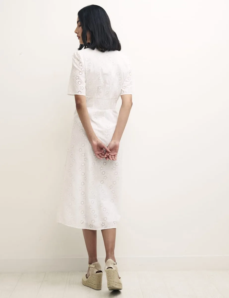 White Alexa Broderie Midi Dress sold by Nobody's Child product image thumbnail 4
