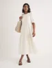 White Rochelle Midi Smock Dress sold by Nobody's Child