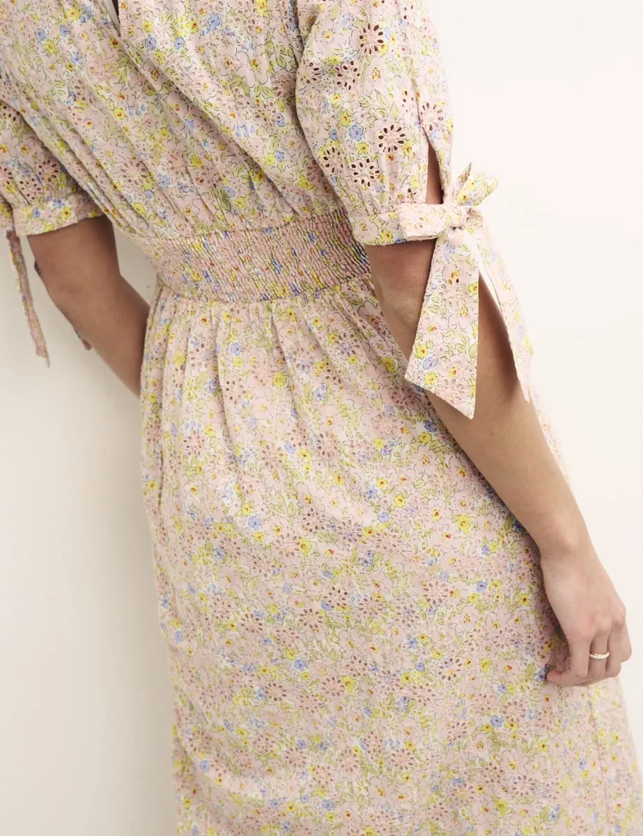 Cream Floral Esme Broderie Midi Dress sold by Nobody's Child product image thumbnail 4