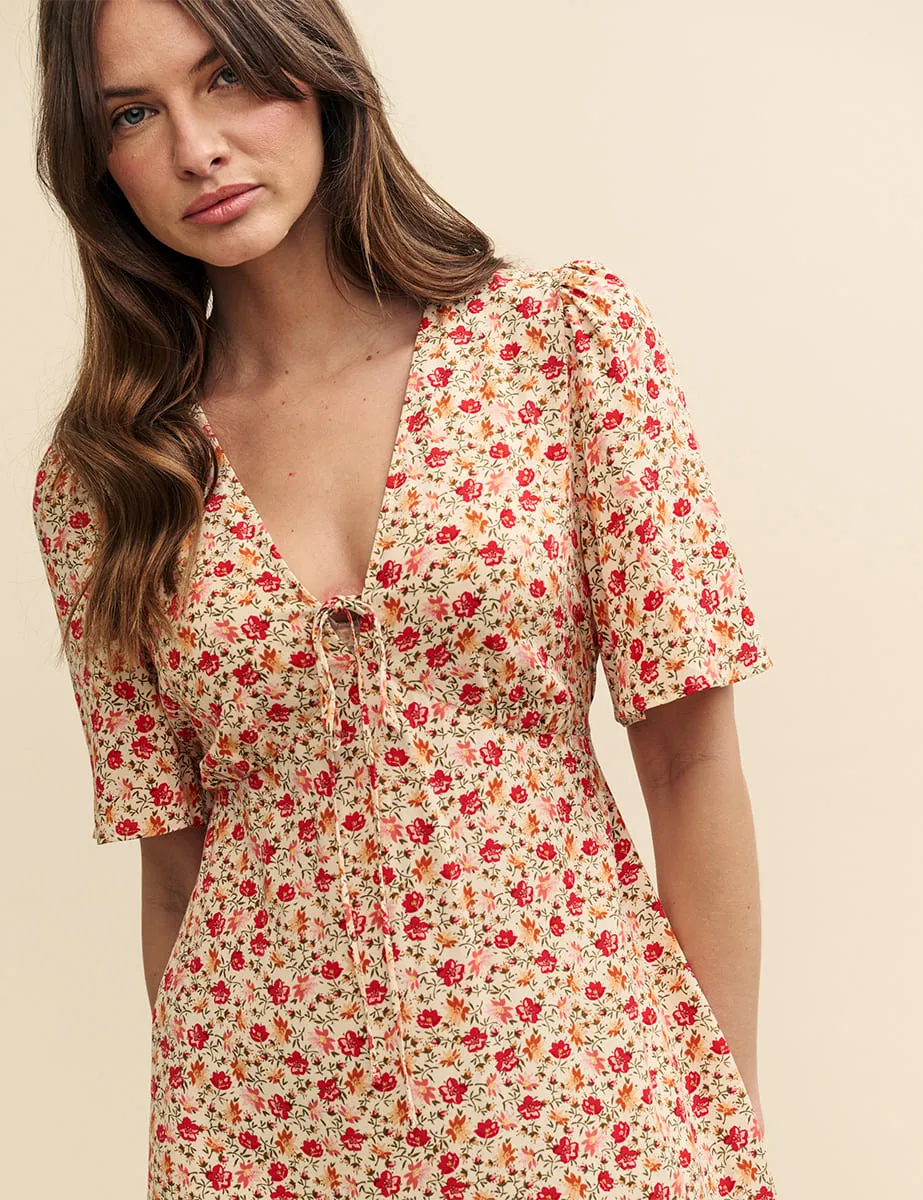Cream Wildflower Printed Dalia Midi Dress sold by Nobody's Child product image thumbnail 2