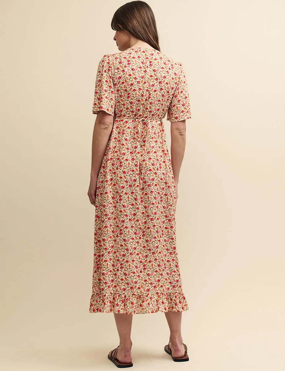 Cream Wildflower Printed Dalia Midi Dress sold by Nobody's Child product image thumbnail 4