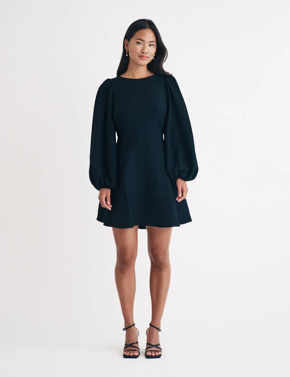 Black Balloon Sleeve Zola Mini Dress sold by Nobody's Child