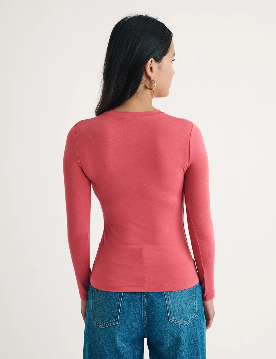 Pink Long Sleeve Jersey Top sold by Nobody's Child product image thumbnail 4