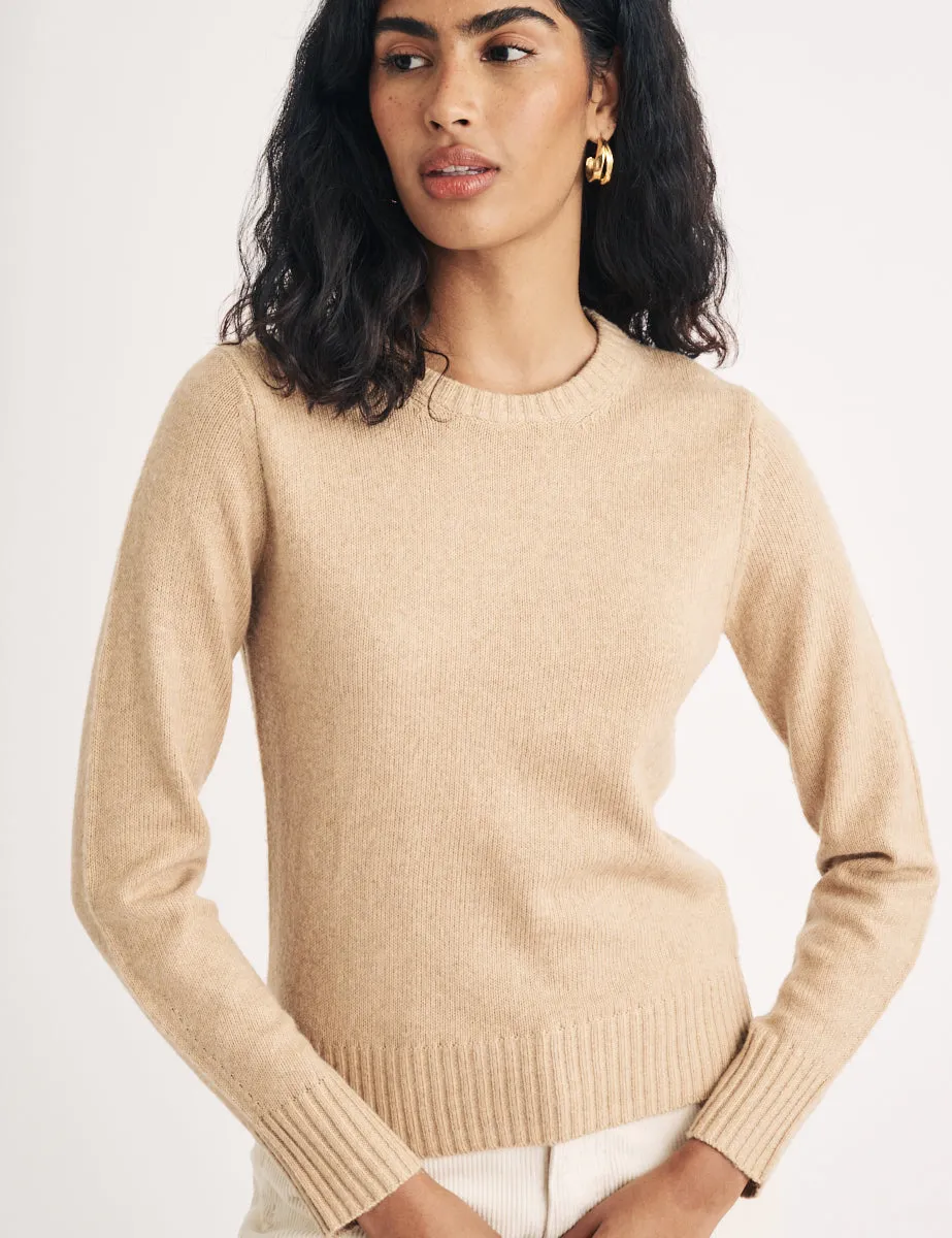 Beige Crew Neck Knitted Jumper sold by Nobody's Child