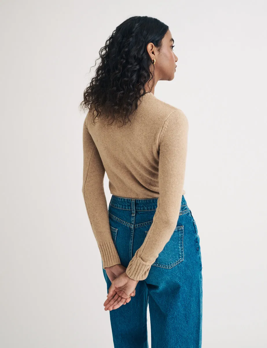 Beige Crew Neck Knitted Jumper sold by Nobody's Child product image thumbnail 5