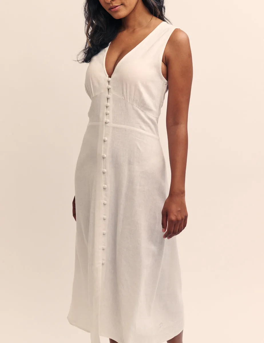 White Button Down Sandra Midi Dress sold by Nobody's Child product image thumbnail 3