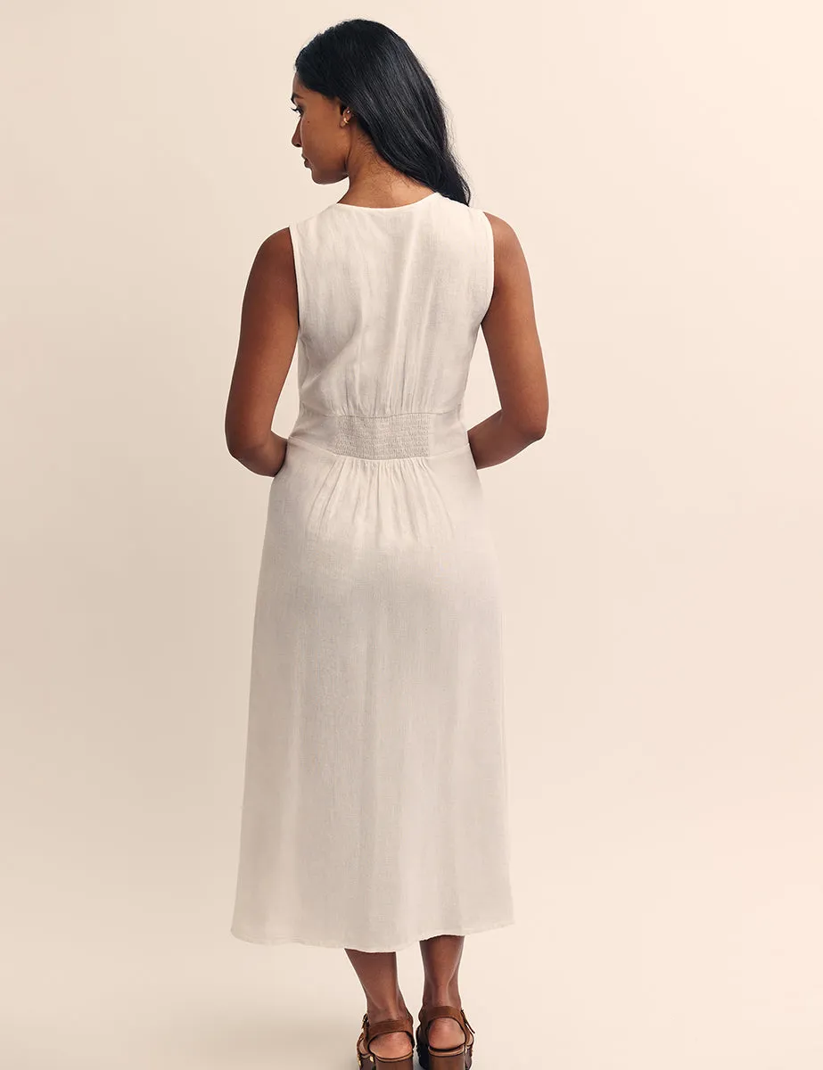 White Button Down Sandra Midi Dress sold by Nobody's Child product image thumbnail 4