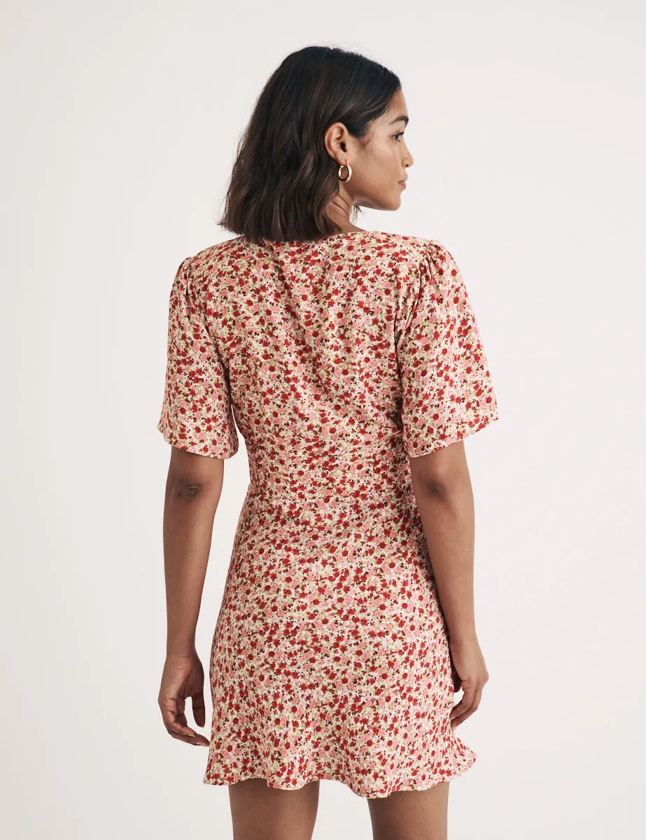 Pink Ditsy Floral Faith Mini Dress sold by Nobody's Child product image thumbnail 4