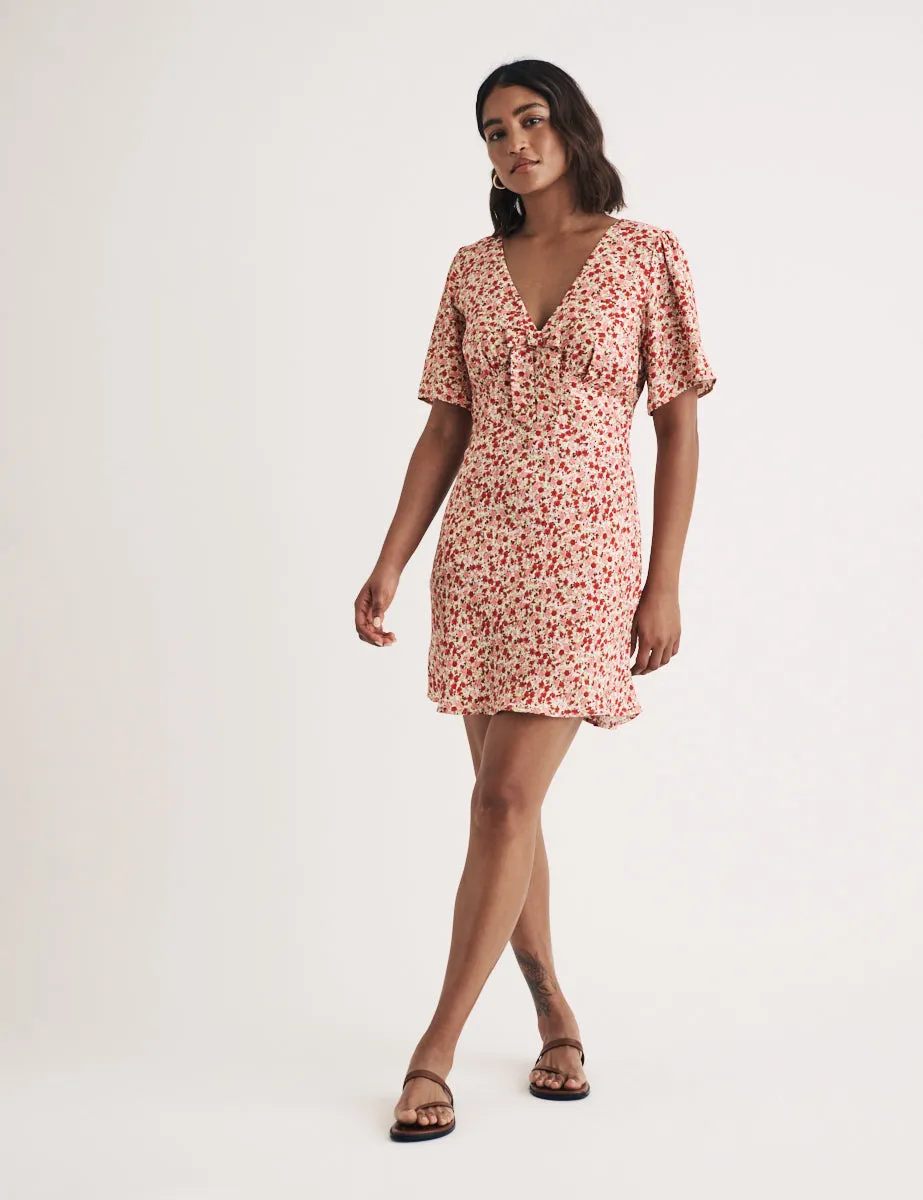 Pink Ditsy Floral Faith Mini Dress sold by Nobody's Child product image thumbnail 3