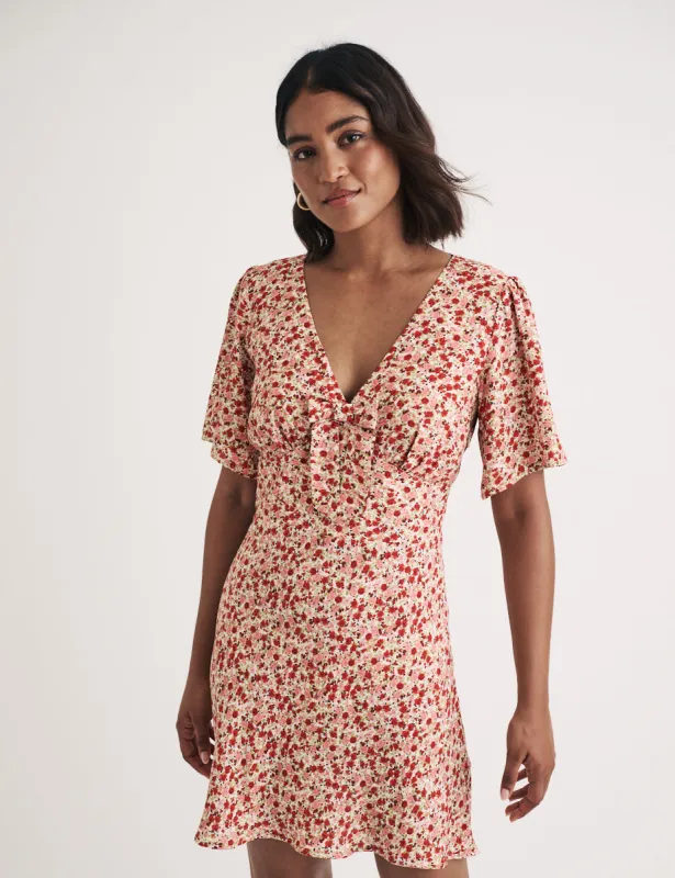 Pink Ditsy Floral Faith Mini Dress sold by Nobody's Child