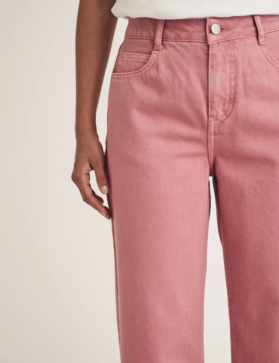Pink Cropped Wide Leg Jeans sold by Nobody's Child product image thumbnail 3