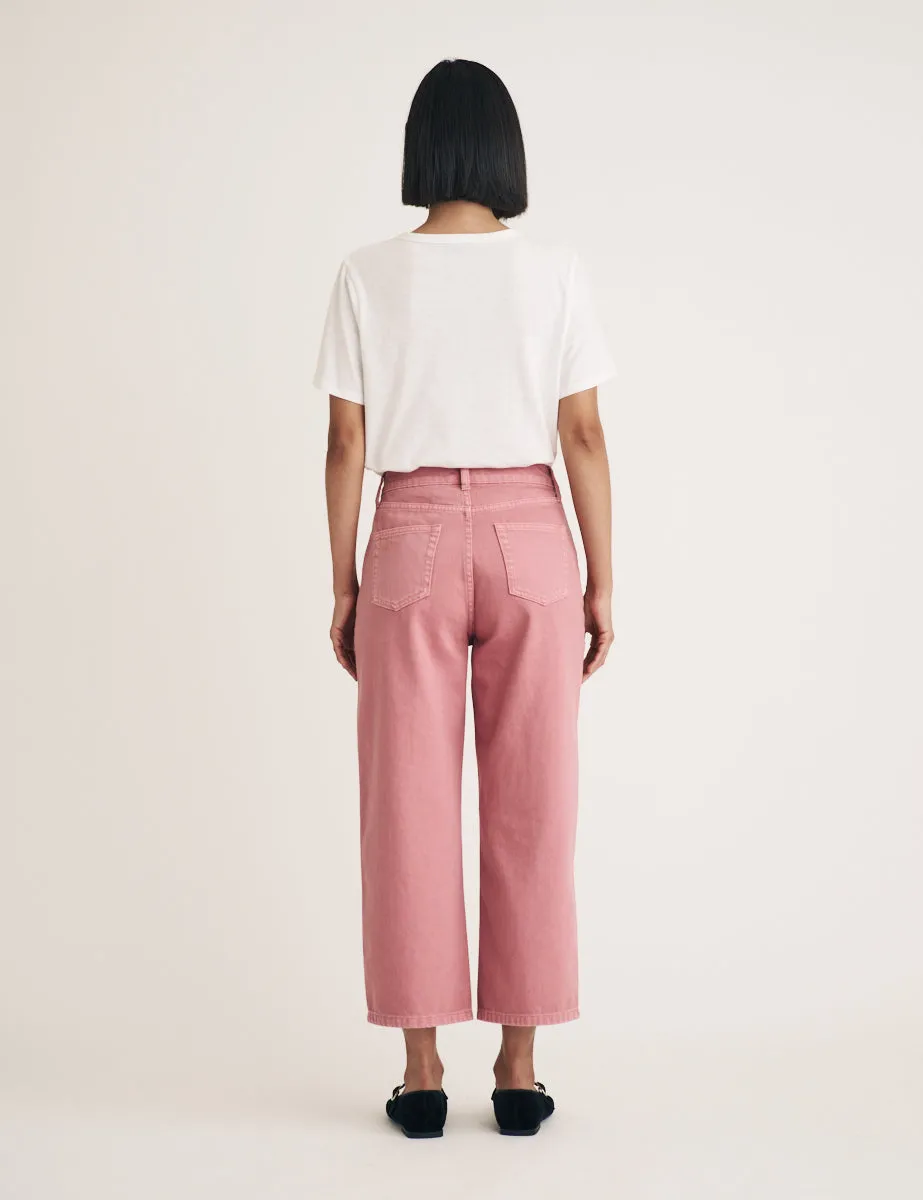 Pink Cropped Wide Leg Jeans sold by Nobody's Child product image thumbnail 4