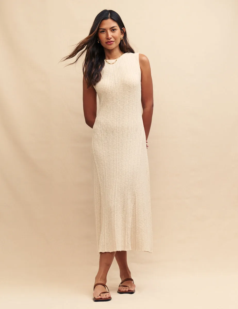 Cream A-Line Rib Knitted Dress sold by Nobody's Child