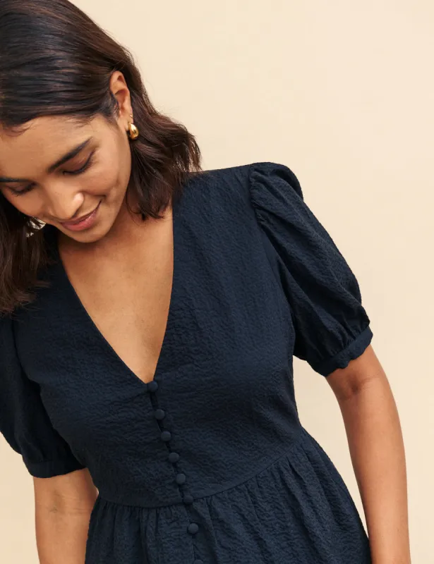 Black Puff Sleeve Blouse sold by Nobody's Child