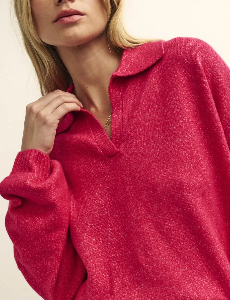 Pink Open Collar Knitted Jumper sold by Nobody's Child product image thumbnail 3