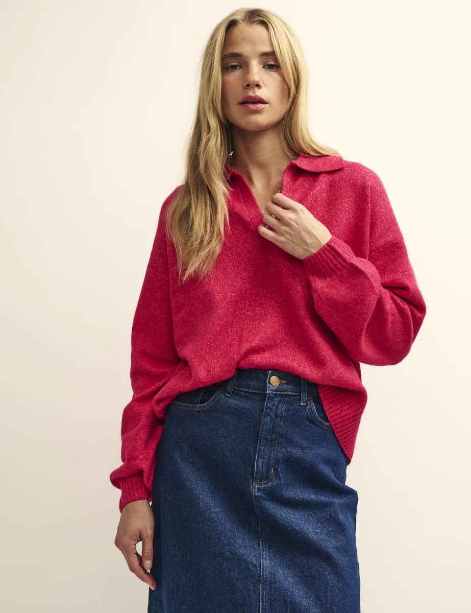 Pink Open Collar Knitted Jumper sold by Nobody's Child product image thumbnail 2