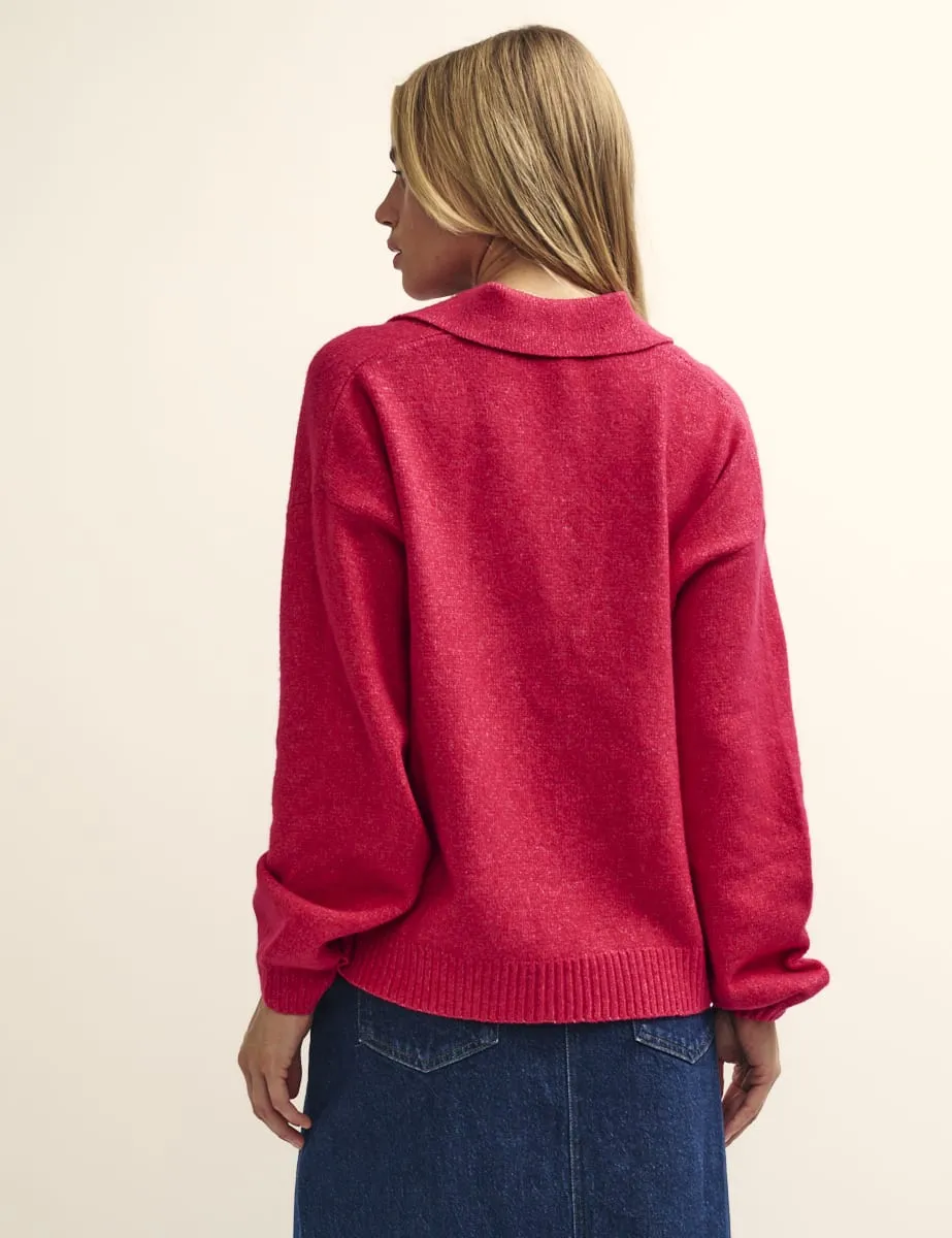 Pink Open Collar Knitted Jumper sold by Nobody's Child product image thumbnail 4