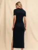 Black Ribbed Jersey Midi Dress sold by Nobody's Child