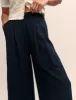 Black Pleated Cropped Wide Leg Zeena Trousers sold by Nobody's Child