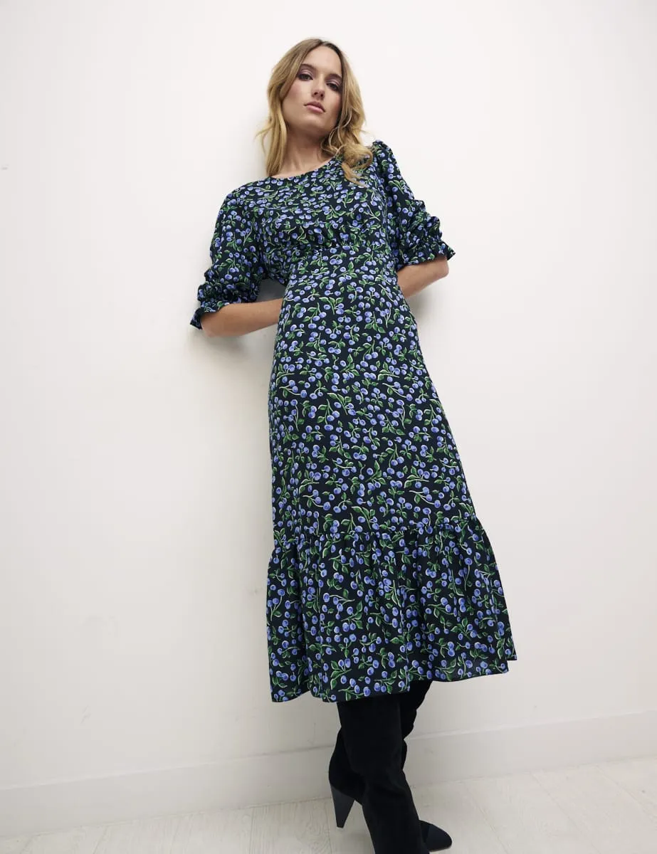 Alora Cherry Black Petite Selena Midi Dress sold by Nobody's Child