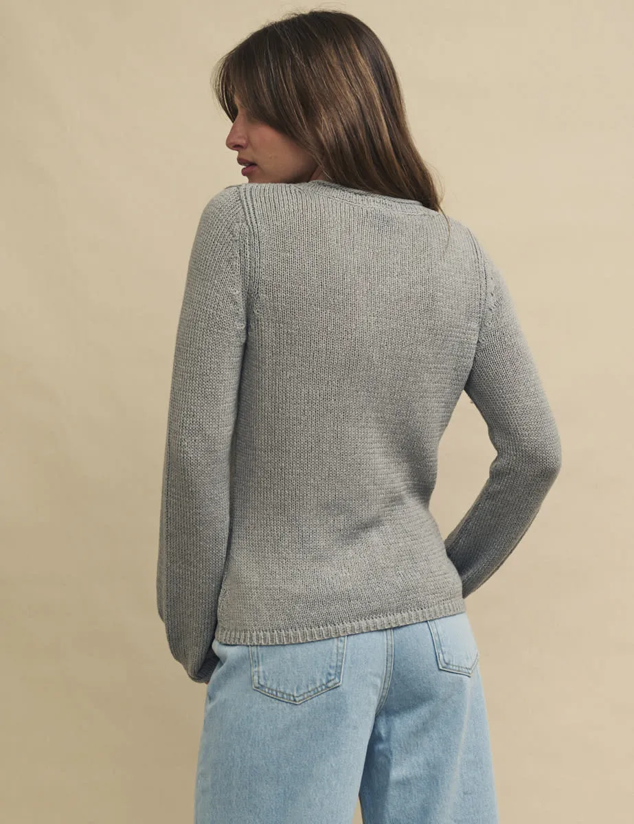 Grey Hook & Eye Fasten Knitted Cardigan sold by Nobody's Child product image thumbnail 4