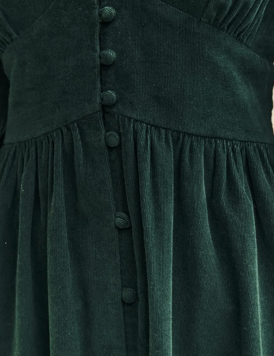 Green Cord Starlight Long Sleeve Mini Dress sold by Nobody's Child product image thumbnail 4