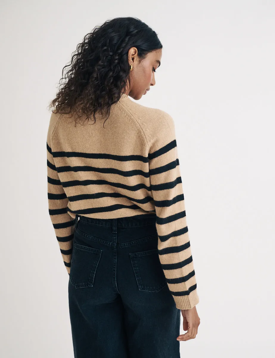 Beige Striped Crew Neck Knitted Jumper sold by Nobody's Child product image thumbnail 5