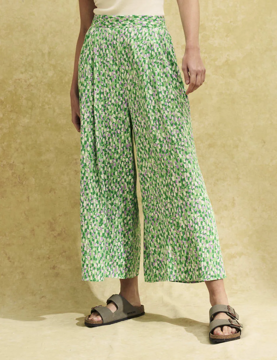 Green Brushstroke Zeena Trousers sold by Nobody's Child