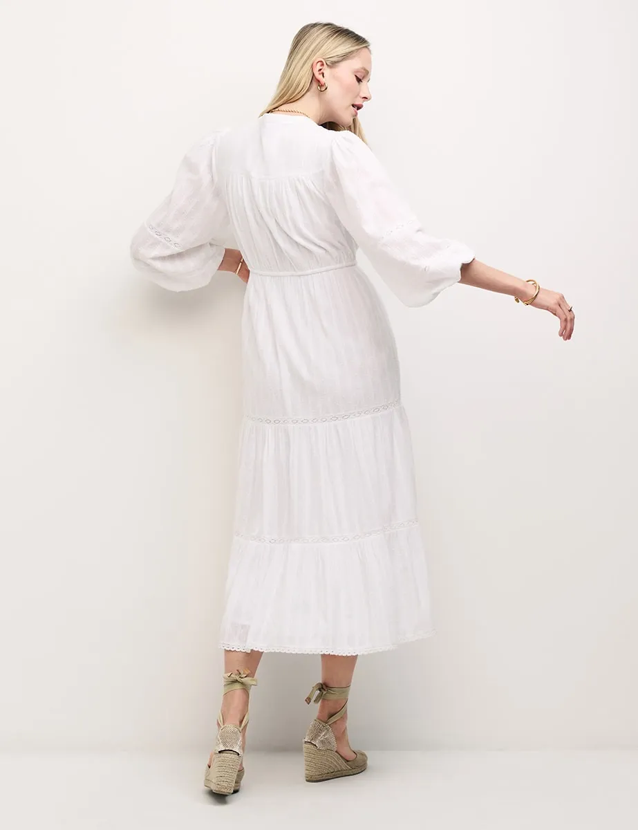 White Cotton Midi Shirt Dress sold by Nobody's Child product image thumbnail 4