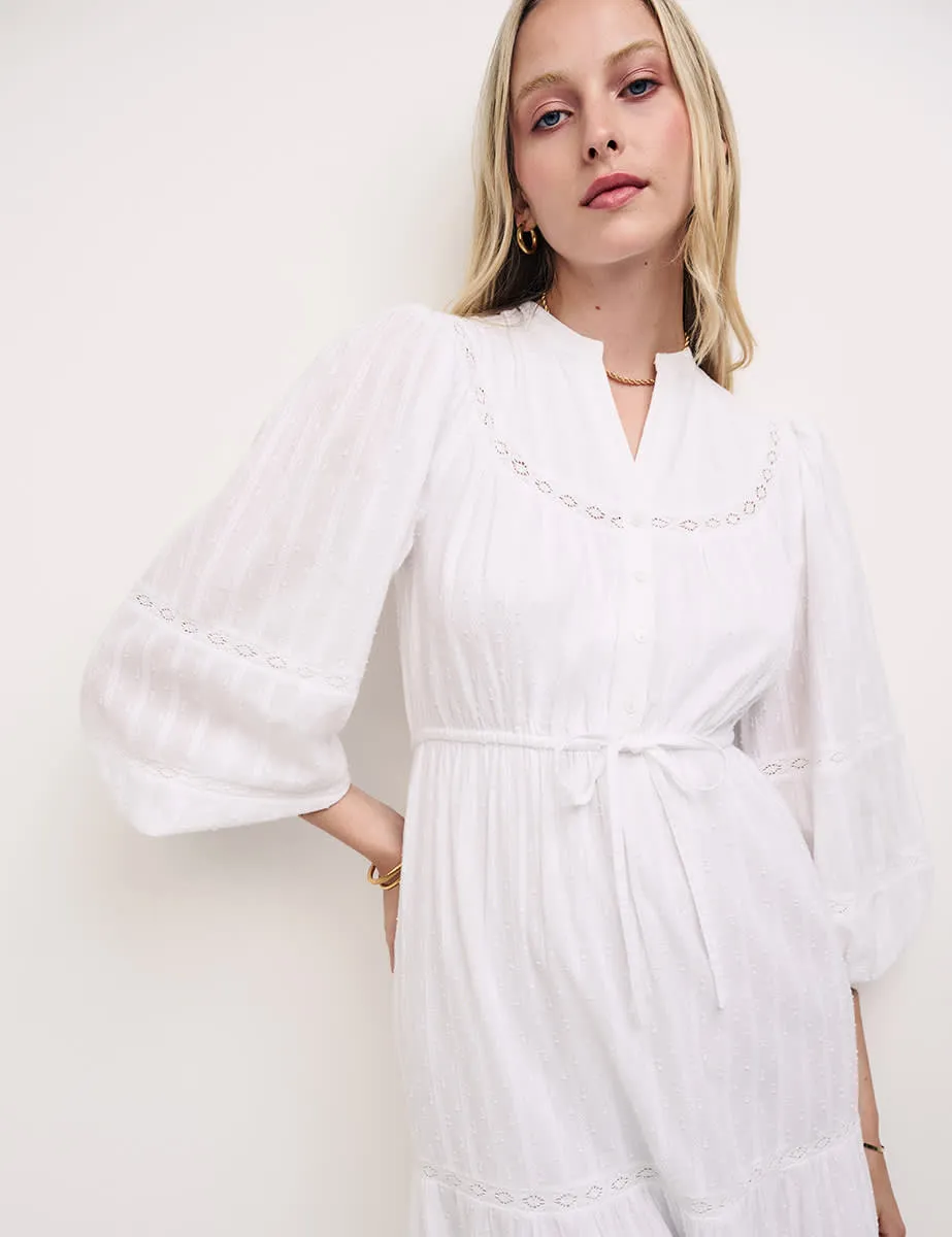 White Cotton Midi Shirt Dress sold by Nobody's Child product image thumbnail 2