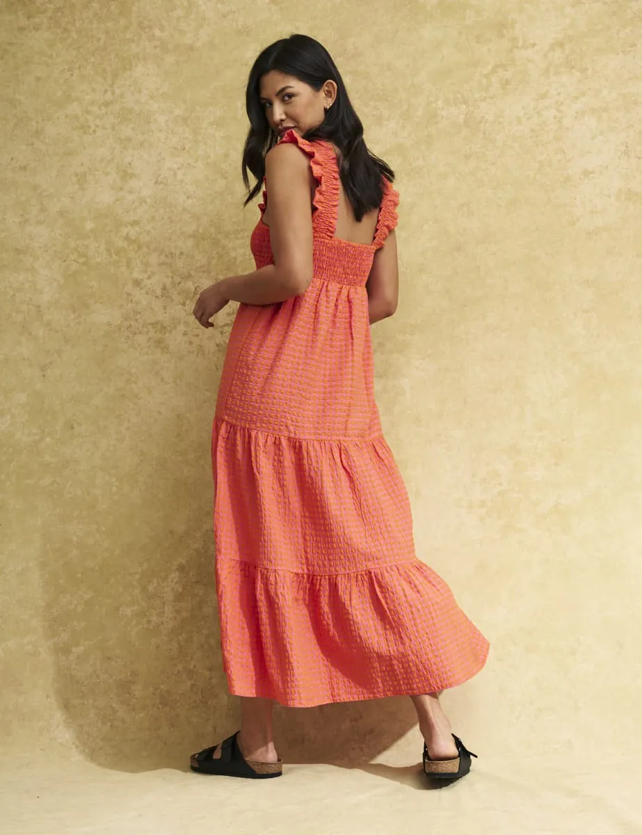 Pink & Orange Smock Maya Midi Dress sold by Nobody's Child product image thumbnail 2